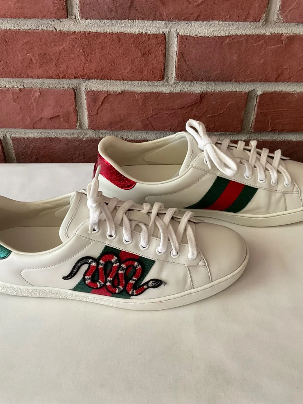 Gucci Ace Embroidered Snake Sneakers EU 41